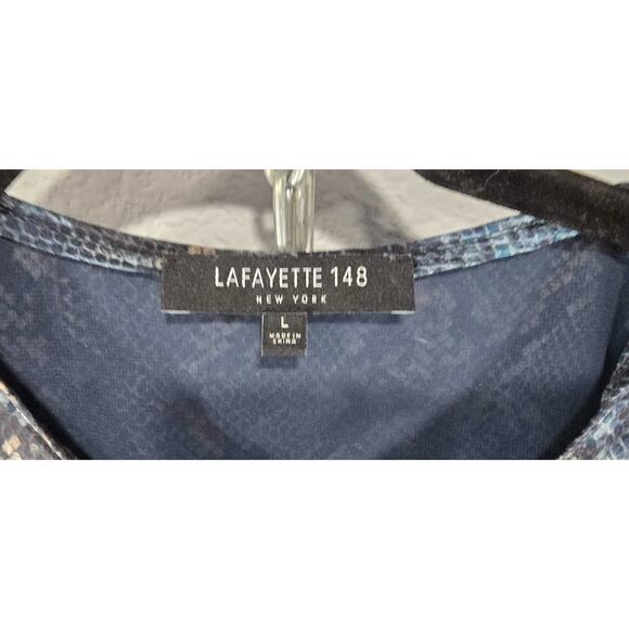 Lafayette 148 100% silk Snake Skin Pattern long sleeve blouse size 14 large - Picture 5 of 10